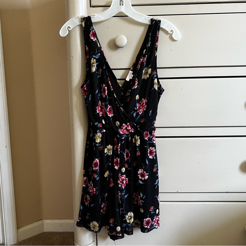 Black floral romper- lightweight and comfy!